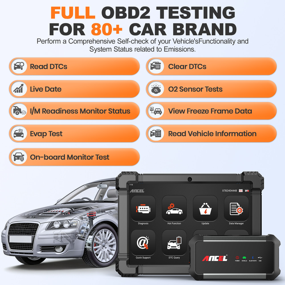 ANCEL X7 Bluetooth OBD2 Scanner Bi-directional Scan Tool Full System Diagnostic