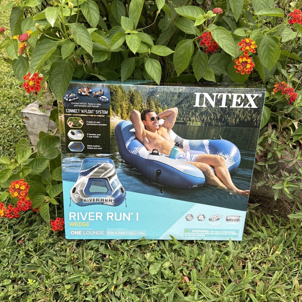 Intex River Run 1 Wedge Inflatable Water Float 54” Connect N Float System New