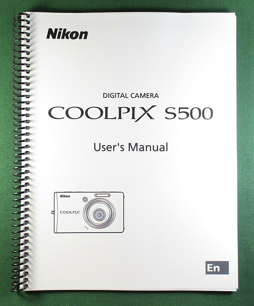 Nikon CoolPix S500 User's / Instruction Manual: 147 Pages & Protective Covers