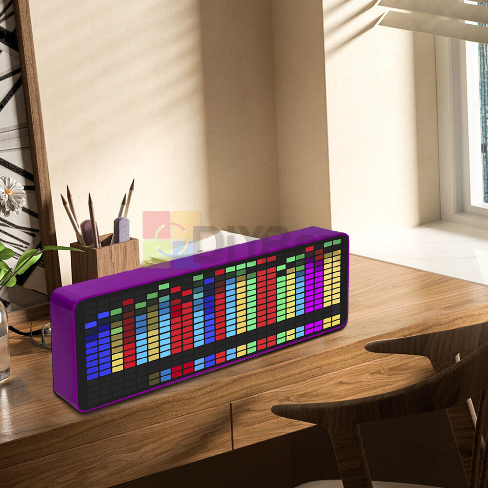 MIC+CABLE Sound Level Meter Clock LED Audio Display Music Spectrum Visualizer