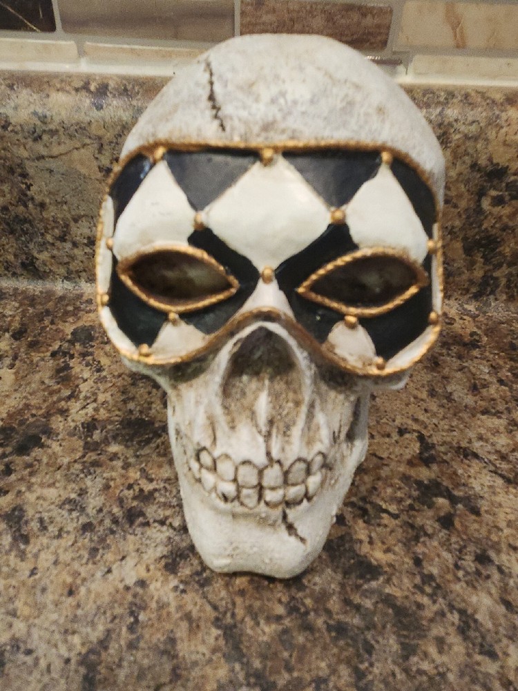 Skull with Masquerade Eye Mask.