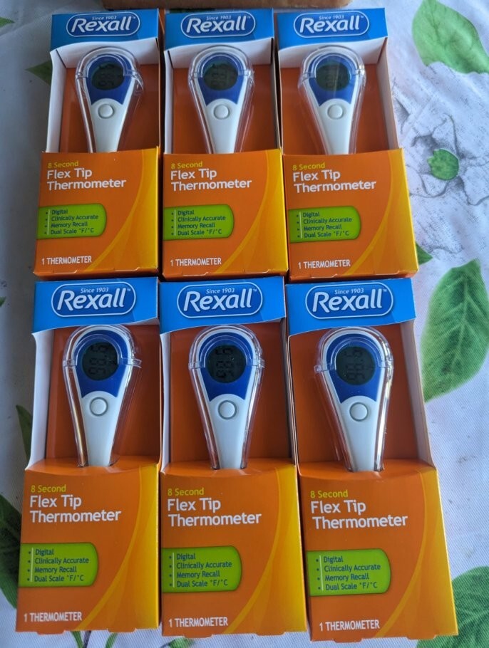(6) Rexall 8 Second Flex Tip Digital Clinically Accurate Kid Adult Thermometer