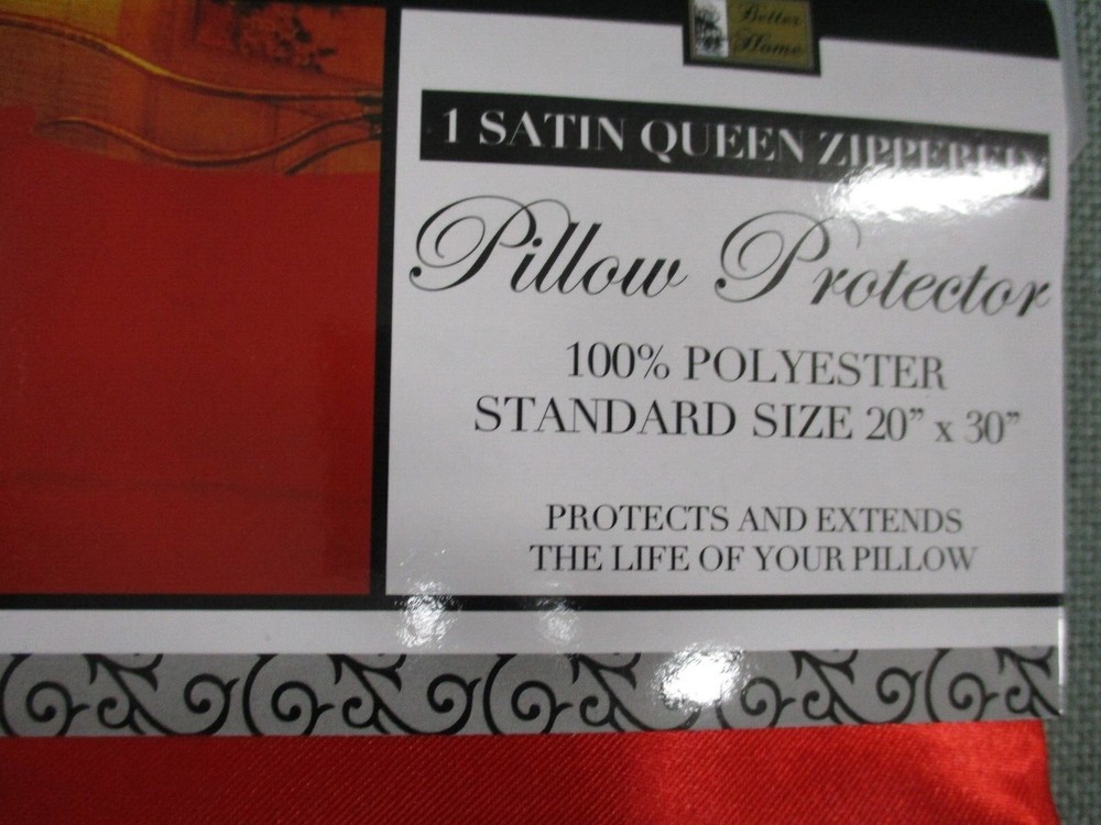 2 EACH Satin Pillow Protector Zippered Pillowcase Pair CANDYRED Better Home NEW