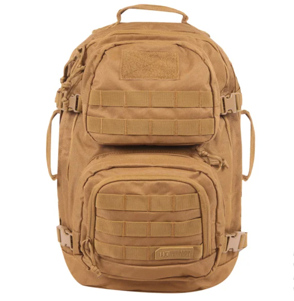 Highland Tactical Backpack Major Heavy Duty MOLLE WEB HOOK-LOOP, Tan
