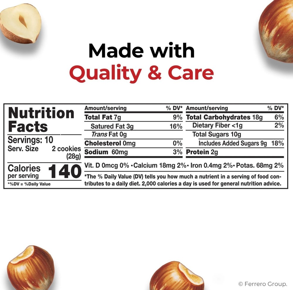 Nutella Biscuits – 20 Count, Hazelnut Cocoa Spread Cookies, 9.7 oz