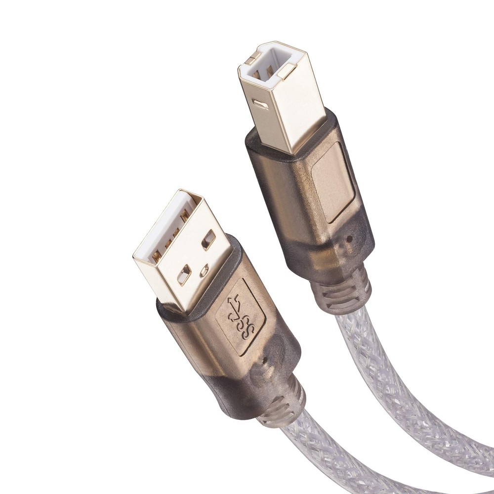 Printer Cable 20Ft,2.0 Scanner ['20 Ft/6M'], Translucent silver