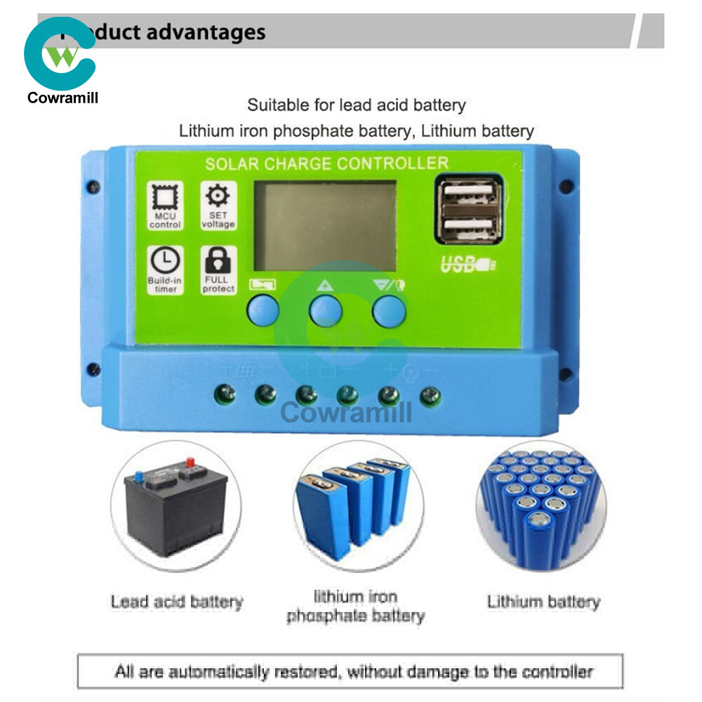 10/20/30A LCD Photovoltaic Solar Charging Controller Universal Solar Controller