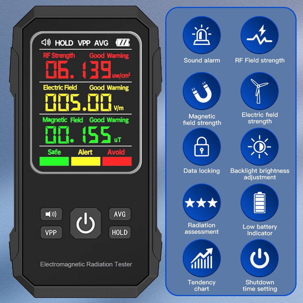 EMF Electromagnetic Field Tester Digital Sensor Reader Meter Radiation Detector