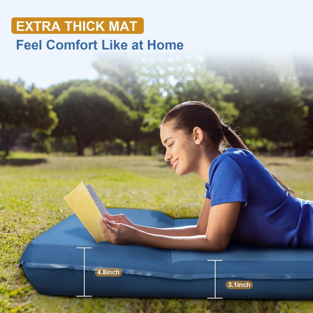 Self Inflating Sleeping Pad for Camping 3.1" Ultra-Thick Memory Foam Camping ...