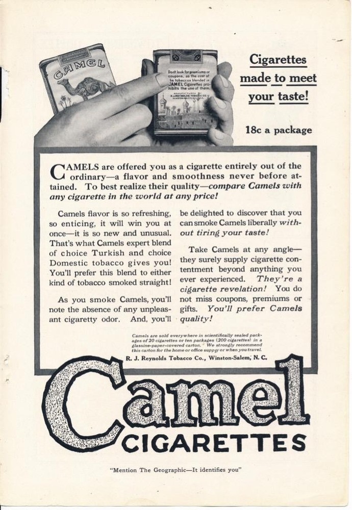 Magazine Ad - 1919 - Camel Cigarettes - (#1)