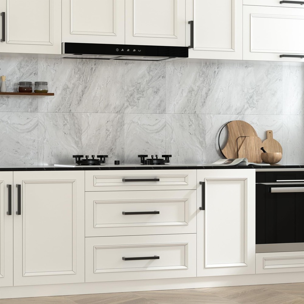 5 Pack Black Cabinet Pulls 4-1/2in Drawer Pulls Modern Kitchen Cabinet Handle...