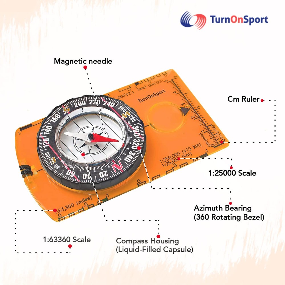 Orienteering Compass Hiking Backpacking Compass | Advanced Scout Compass Camp...
