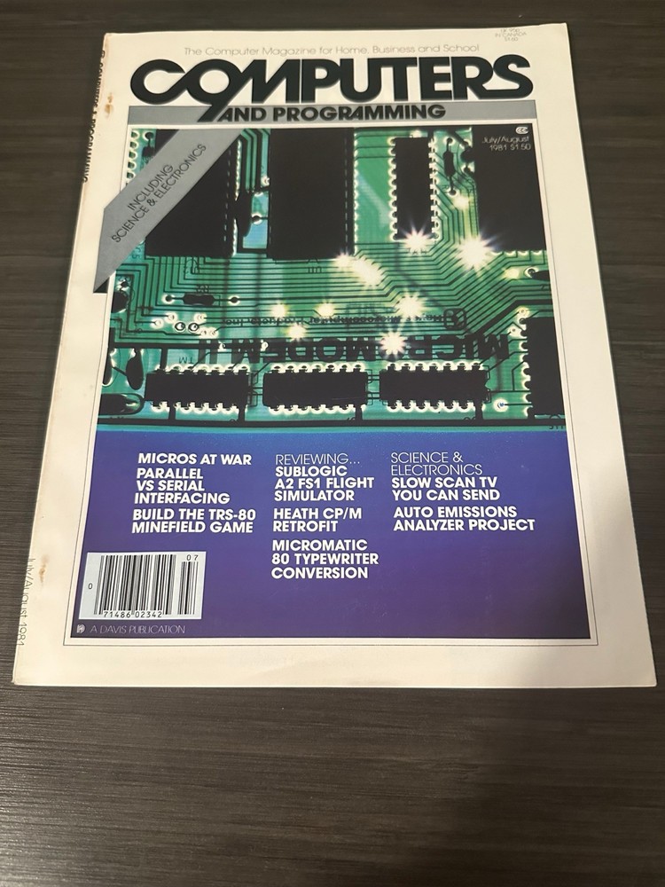 Computers and Programming vintage magazine Heathkit H8 subLogic Flight Simulator