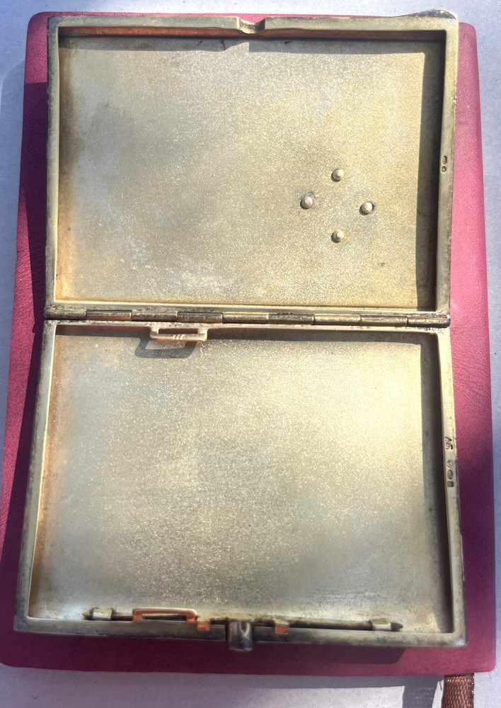 Vintage Silver & Enamel Cigarette Case, Under With Margazites, C1930