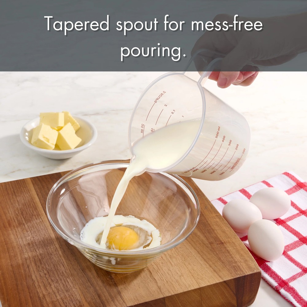 Mainstays Piece Tapered Spout Nesting Plastic Measuring Cups Set Clear