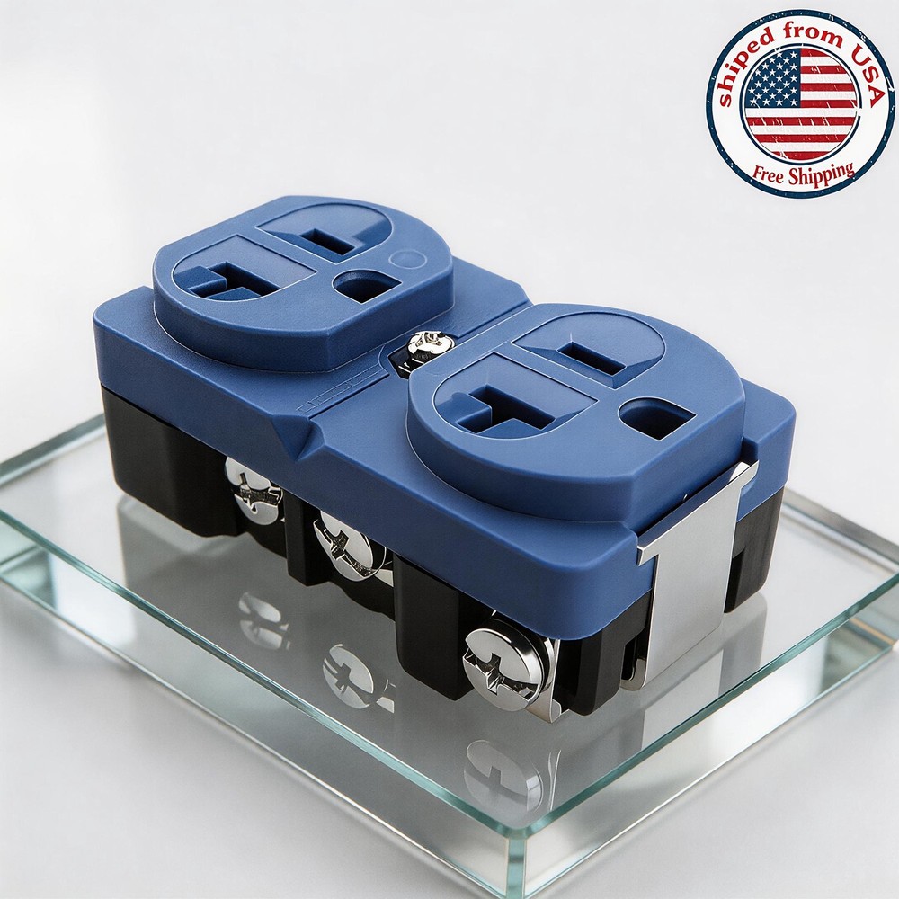 US Duplex Position Receptacles AC Wall Outlet Power Distributor Copper Socket