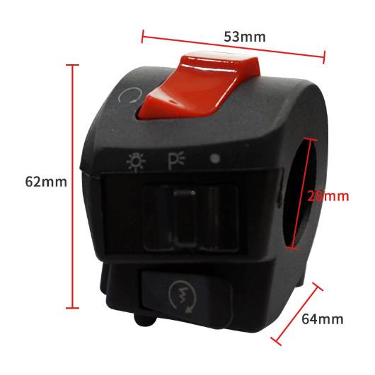 1Pair Motorcycle 22mm Handlebar Switch Horn Turn Signal Headlight Start Switch