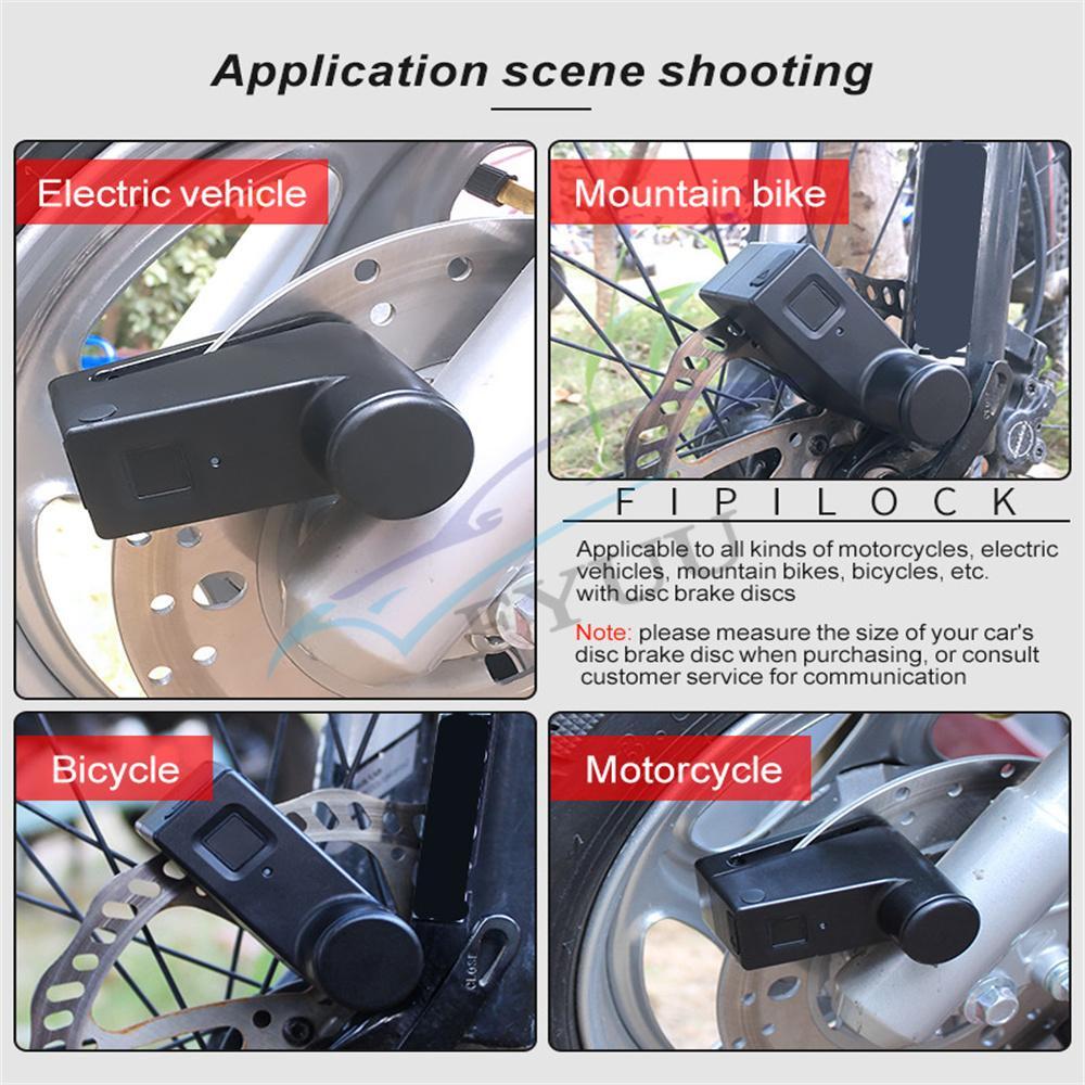 1x Motorcyce Bluetooth Electric Smart Fingerprint Disc Brake Lock Antitheft Lock