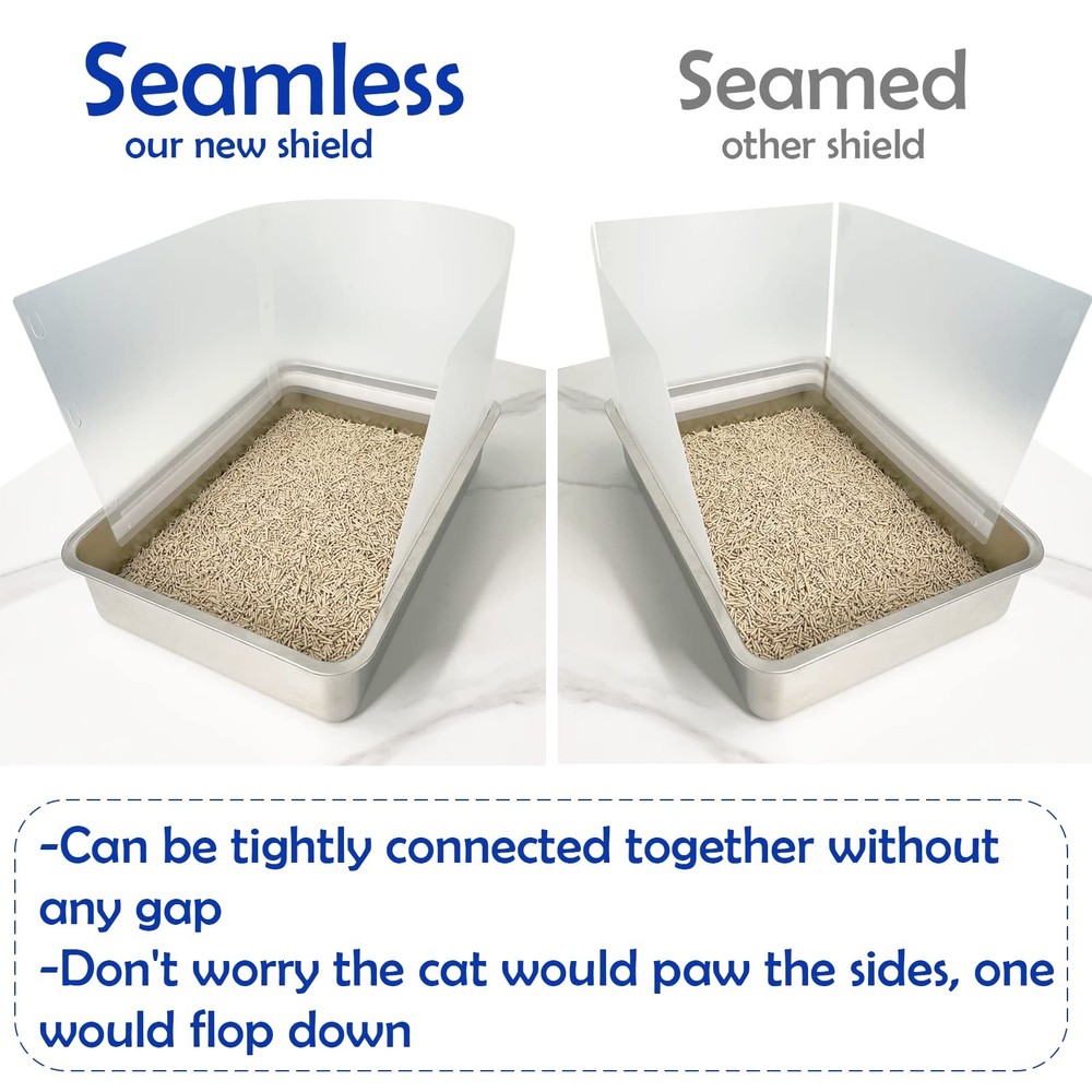 3 Pcs Connectable Cat Litter Box Pee Shields High Side Easy Cleaning Anti-Spl