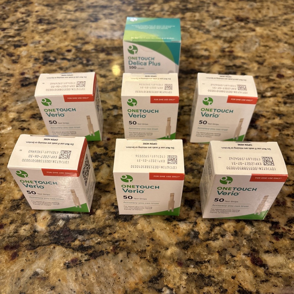 OneTouch Verio Test Strips 6 Boxes 300 Strips Expire 2027