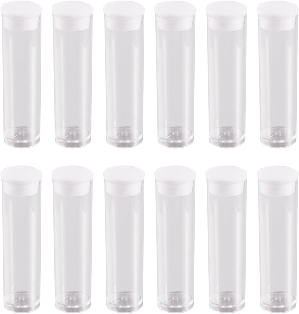 100Pcs Transparent Clear Plastic Small Empty Storage Tubes Bead Container Set Te