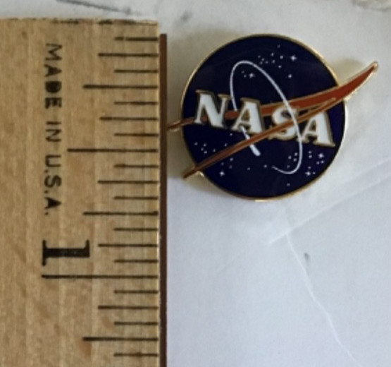 NASA Logo Lapel Pin Enamel Silver Tone