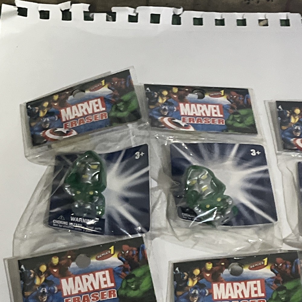 10 Marvel Character Erasers 2011 By Monogram New Sealed