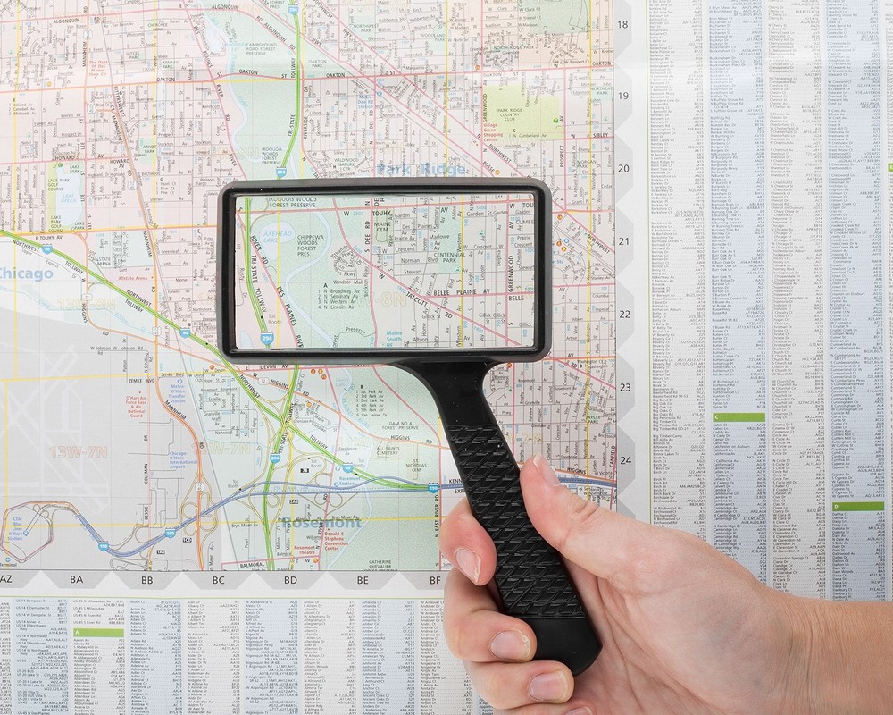 Jumbo Rectangular Handheld Magnifying Glass 3X Magnification – Scratch Resist...