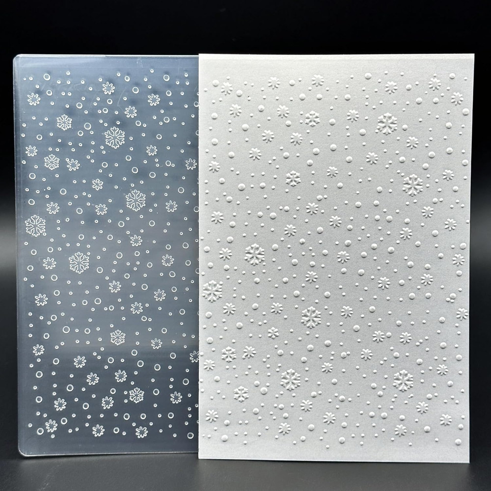 3D Plastic Embossing Folder Template Beautiful Christmas Snowflakes Texture A6 S