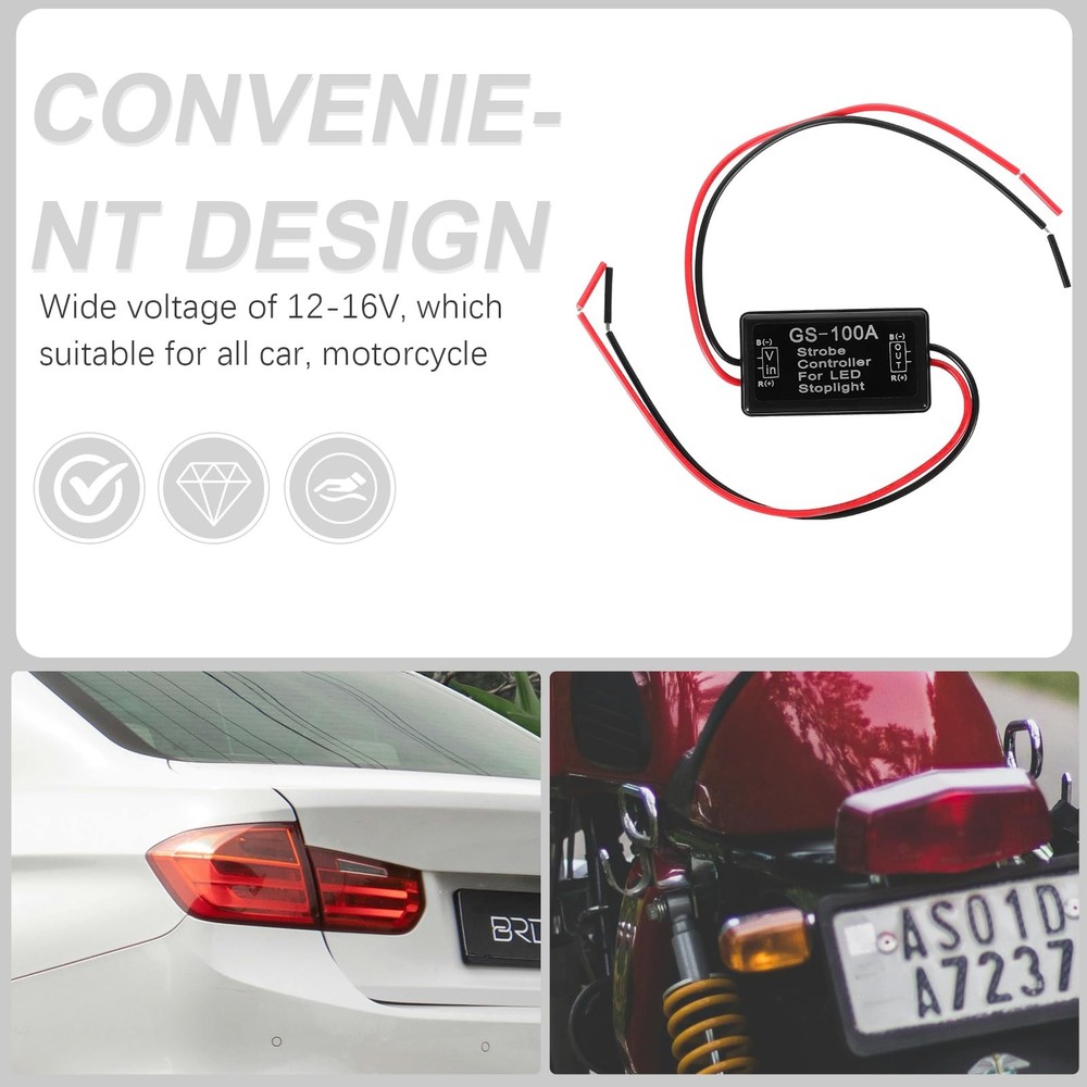 2pcs Flash Strobe Controller Car Flasher Module for Brake Light Tail Stop Light