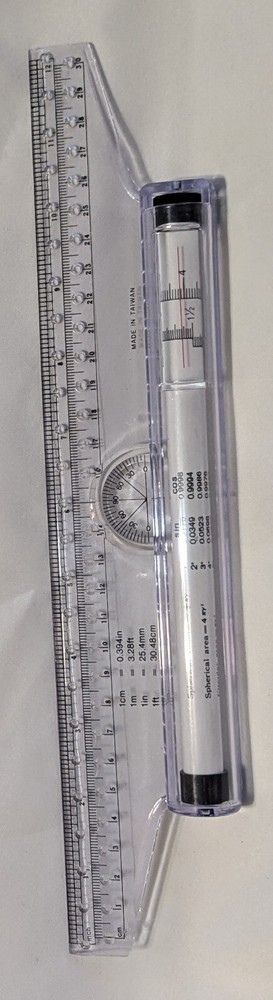 Vintage 12" Rolling Ruler Multi-Functional Drawing Instrument by MSR