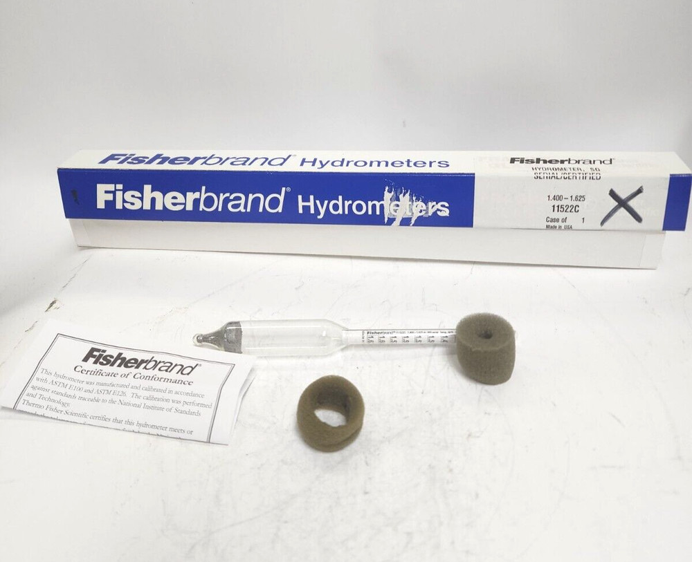 FISHERBRAND HYDROMETER 11522C SPECIFIC GRAVITY