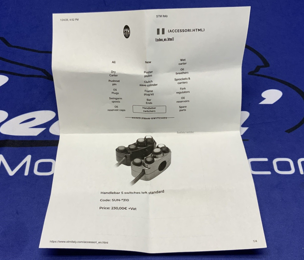 STM Handlebar 5 Switch Assembly LH SUN-*320