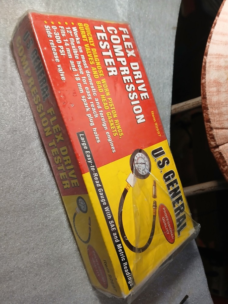 U.S. General Flex Drive Engine Compression Tester 0-300 PSI Harbor Freight