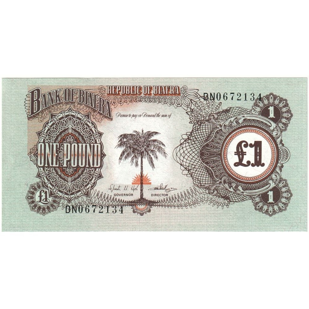 [#233790] Biafra, 1 Pound, UNC