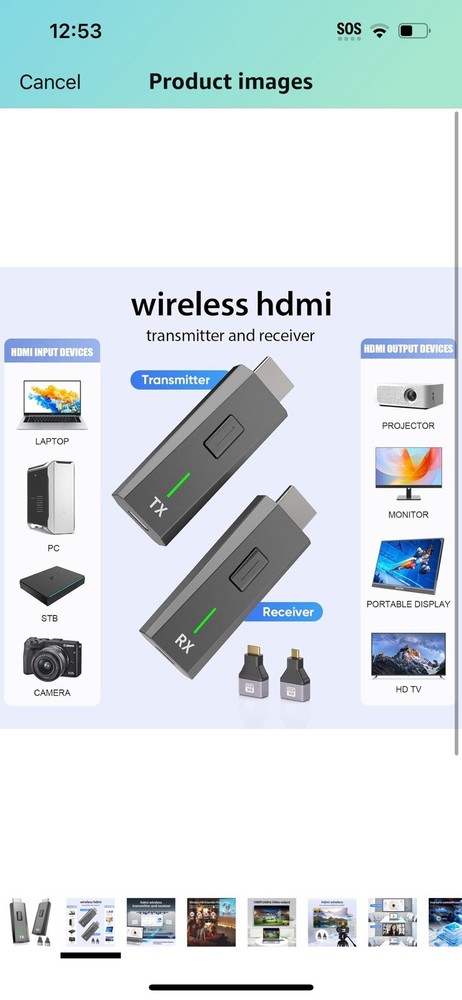Wireless Hdmi Transmitter and Receiver,4k Decode 1080p Output,Plug & Play