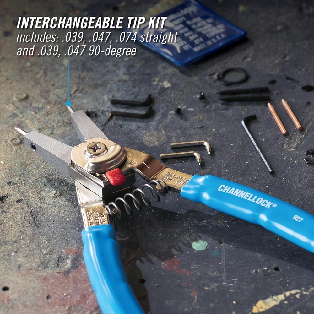 8-Inch Precision Snap Ring Pliers with Interchangeable Tips for Versatile Use