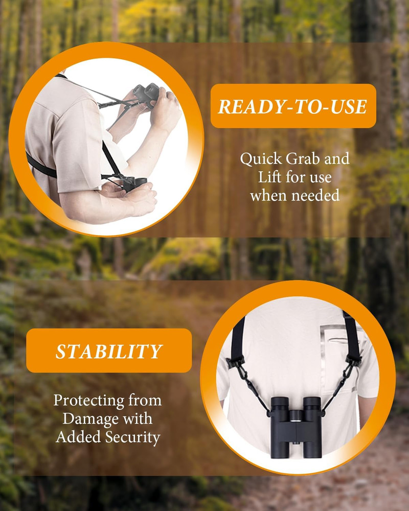 Binocular Harness Strap, Oufabe Binocular Harness for Birding, X-shaped Decompre