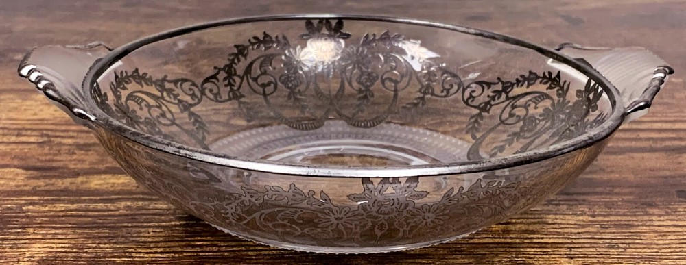VTG Sterling Silver Overlay Handled Candy Dish 5 7/8” ! 188