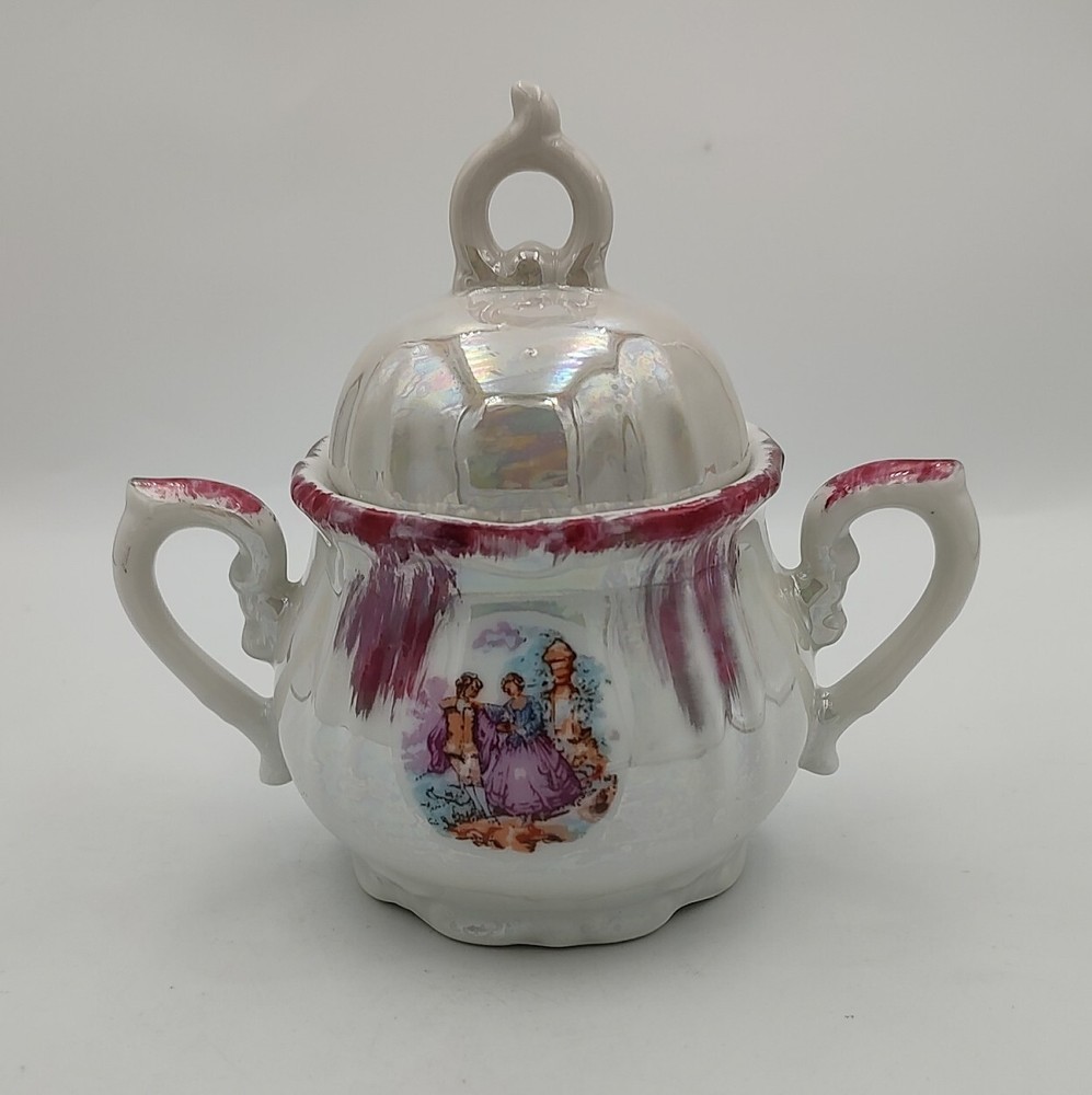Japan Opulescent Lusterware Sugar Bowl with Lid Replacement