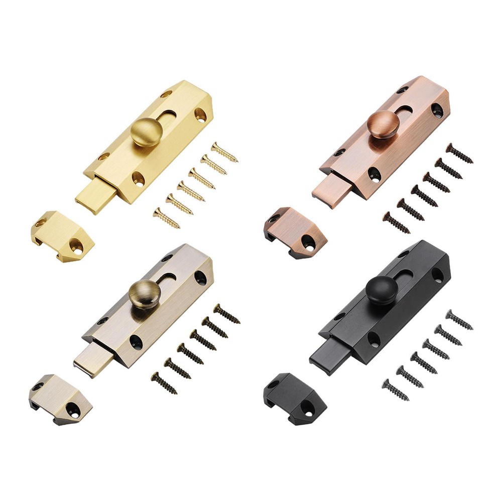 Door Security Slide Lock Latch Brass Hardware Durable Rustproof Safety Door Lock