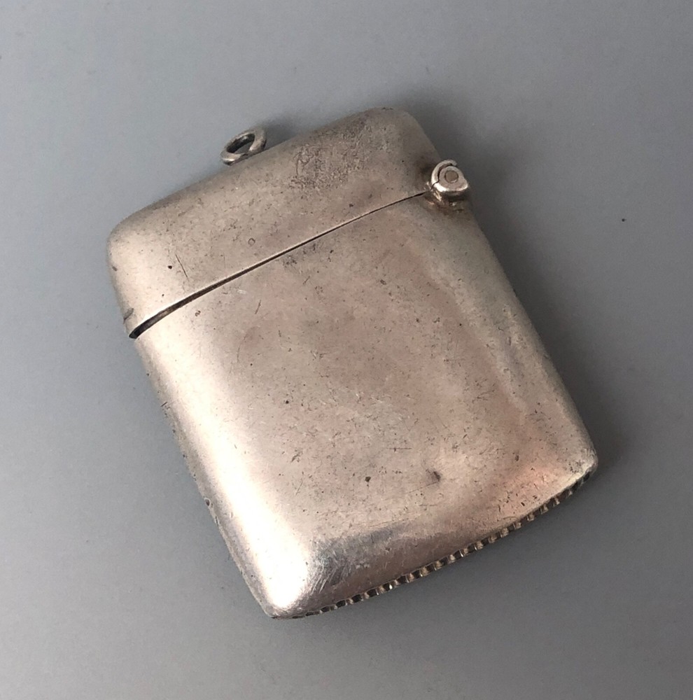 Edwardian Solid Silver Vesta Case N&D Birmingham 1908 BZX
