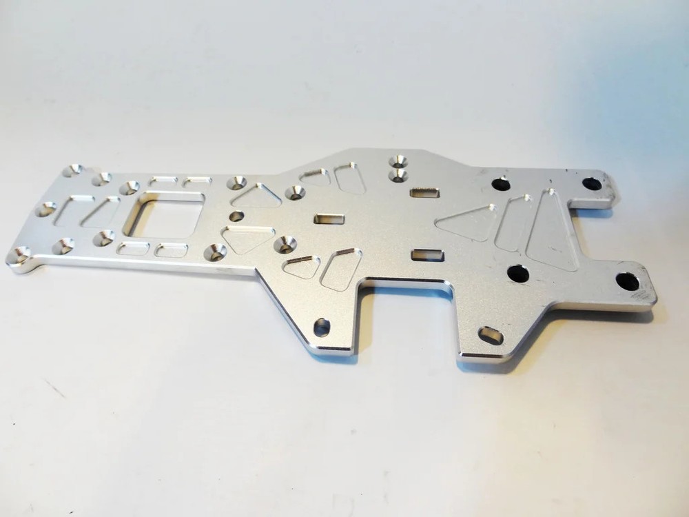 CNC Aluminum Rear Lower Plate, Chassis Frame - Silver