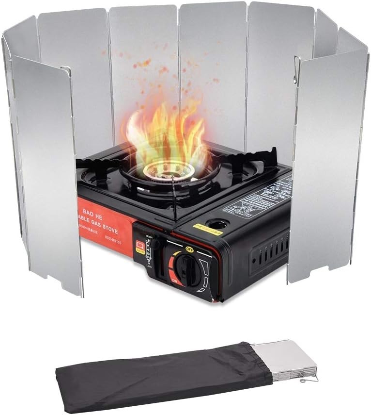 Compact 10 Plates Aluminum Stove Windscreen for Efficient Camping Cooking
