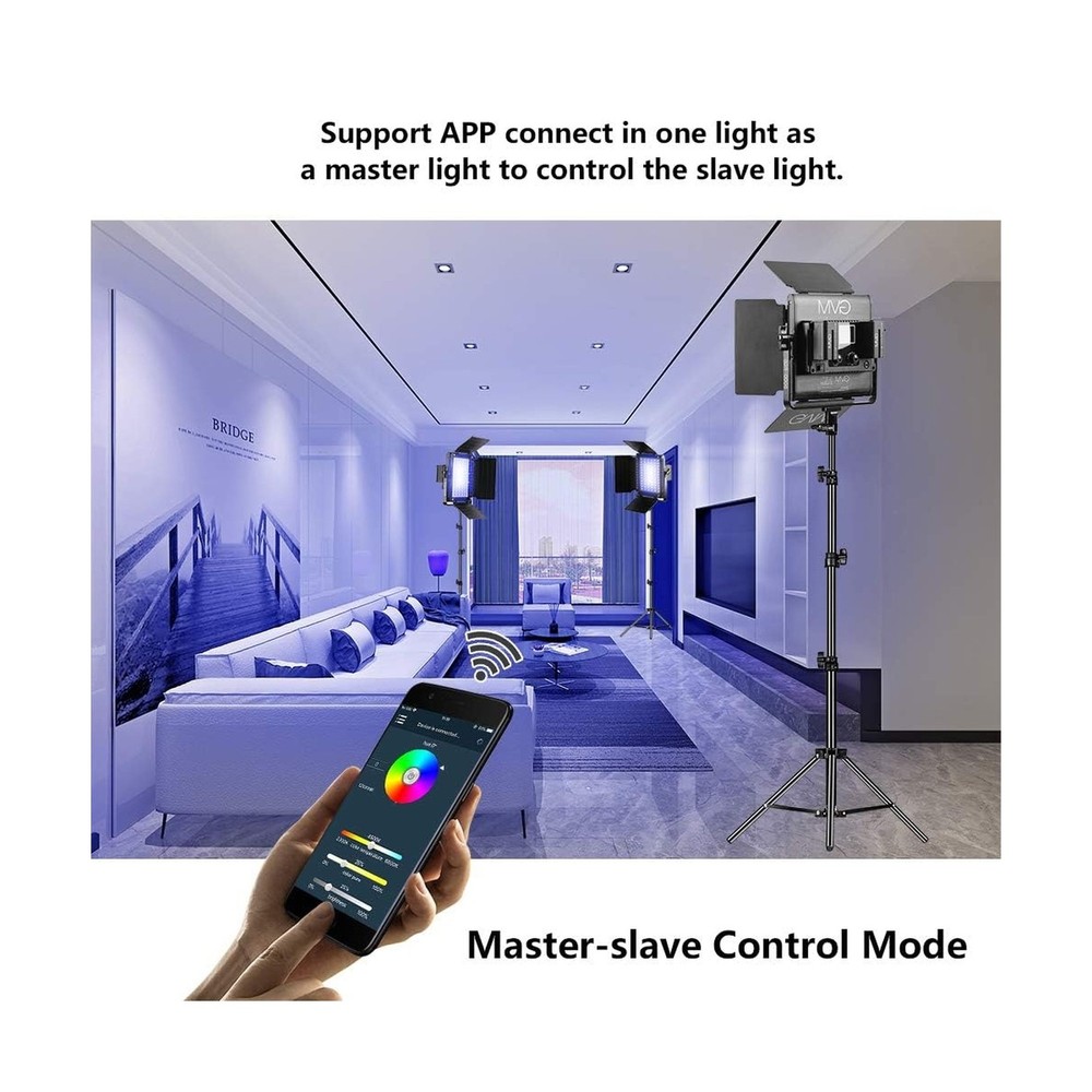 GVM RGB LED Video Lighting Kit, 800D Studio Video Lights with Panel, APP Cont...