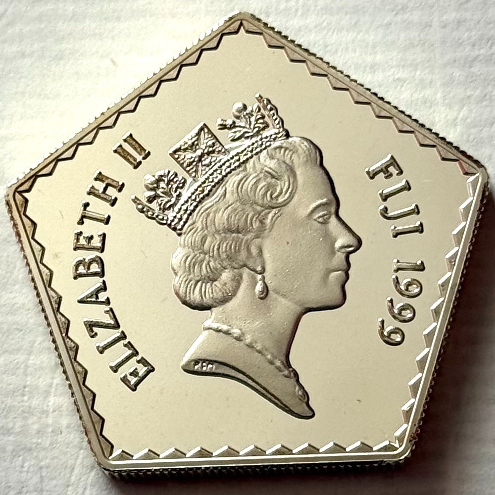 FIJI 5 DOLLARS 1999 SILVER 925 PROOF MILLENNIUM