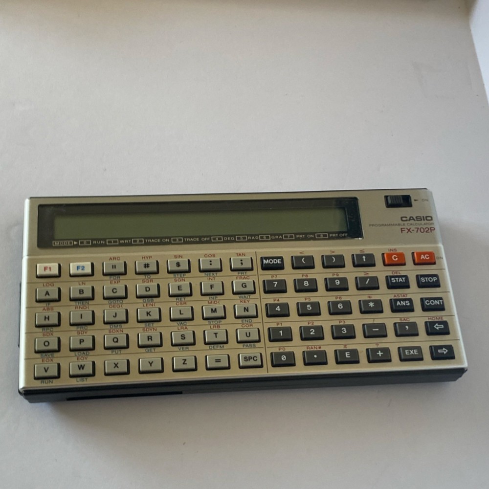 Casio FX-702P Vintage Programmable Calculator w/ FA-2 Cassette Interface, Manual