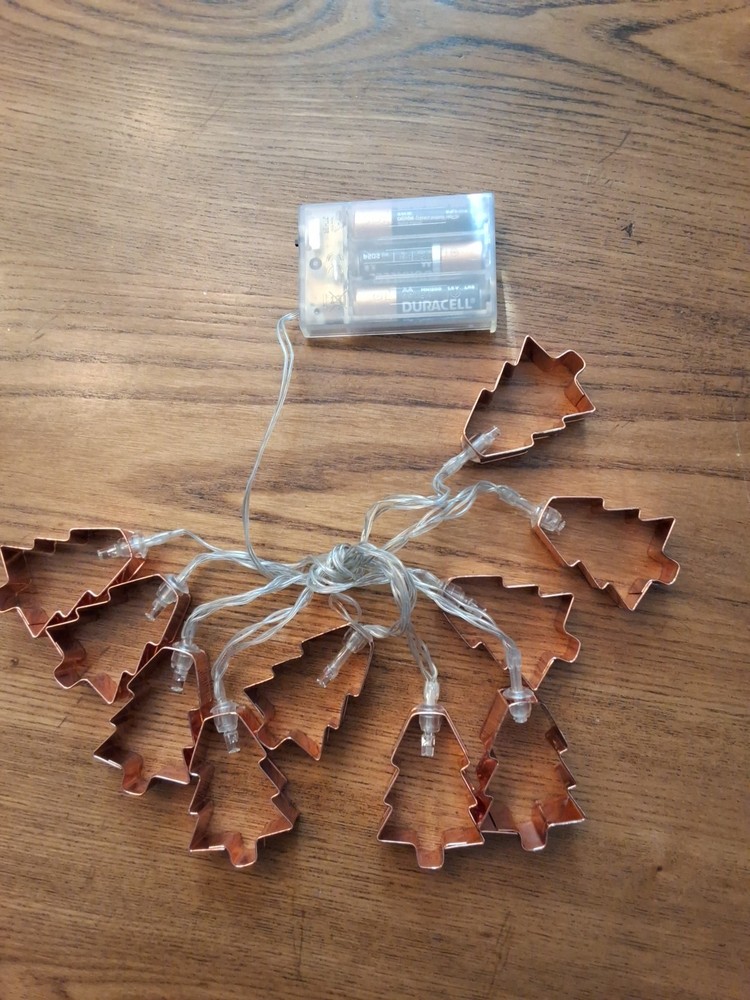 Copper Christmas Tree Cookie Cutter String Lights Paper Source NEW