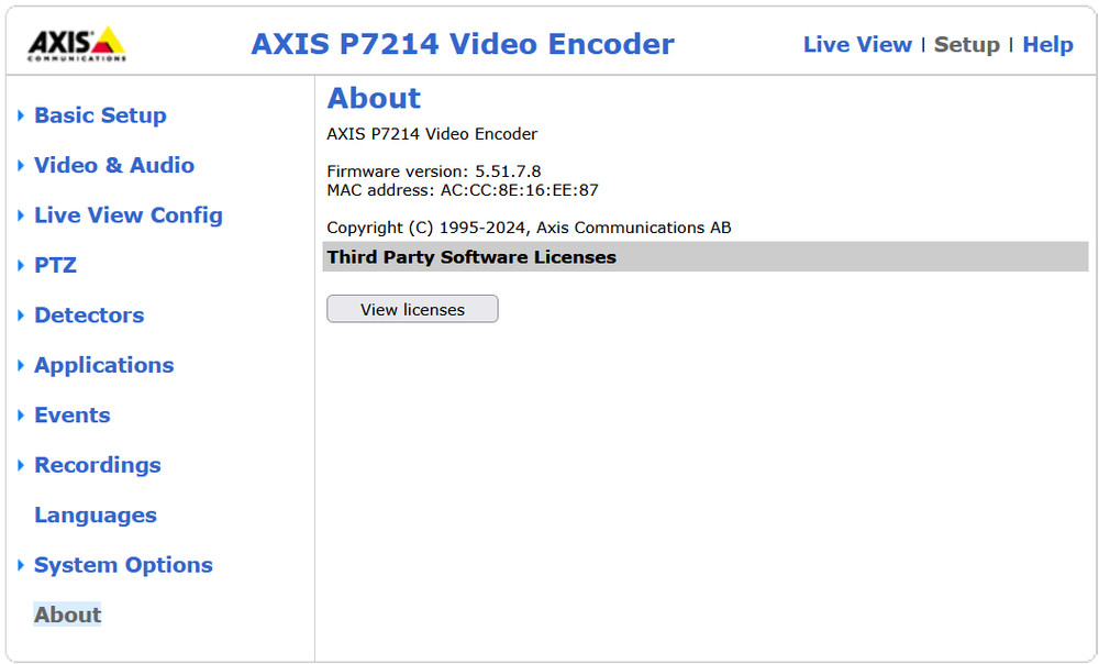 AXIS P7214 4-channel surveillance video encoder (BNC POE)