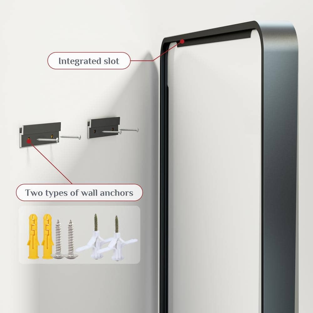 KeonJinn 30" W x 36" H Modern Rectangular Black Bathroom Mirror Vanity Mirror